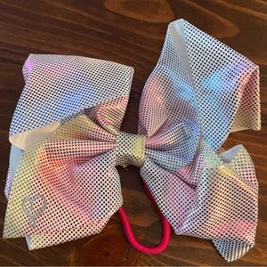 Jojo Siwa signature collection Cotton Candy colors Bow pony tail holder.